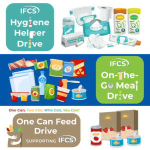 Host a drive for IFCS: hygiene helper, on-the-go meals, or bulk food 